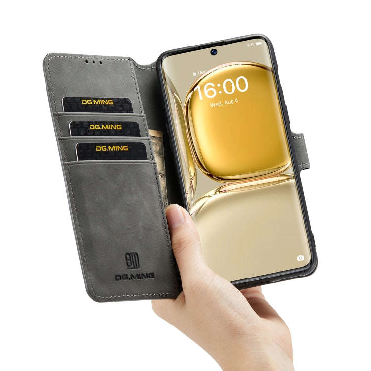 For Huawei P50 DG.MING Retro Oil Side Horizontal Flip Leather Case with Holder & Card Slots & Wal...