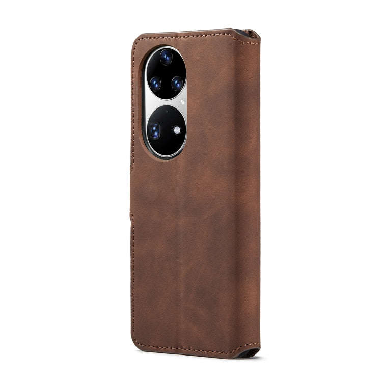 For Huawei P50 Pro DG.MING Retro Oil Side Horizontal Flip Leather Case with Holder & Card Slots &...