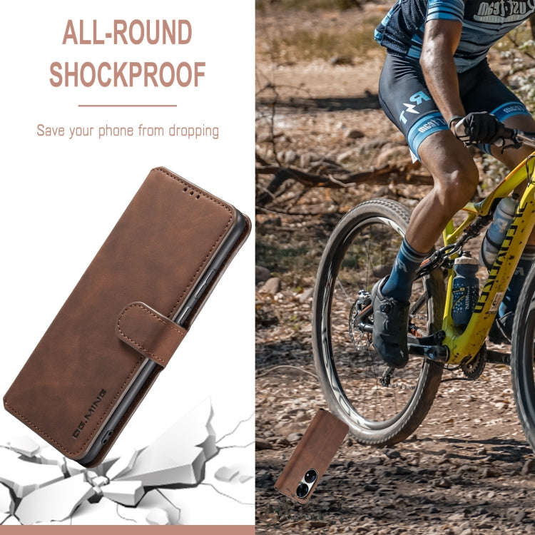 For Huawei P50 Pro DG.MING Retro Oil Side Horizontal Flip Leather Case with Holder & Card Slots &...