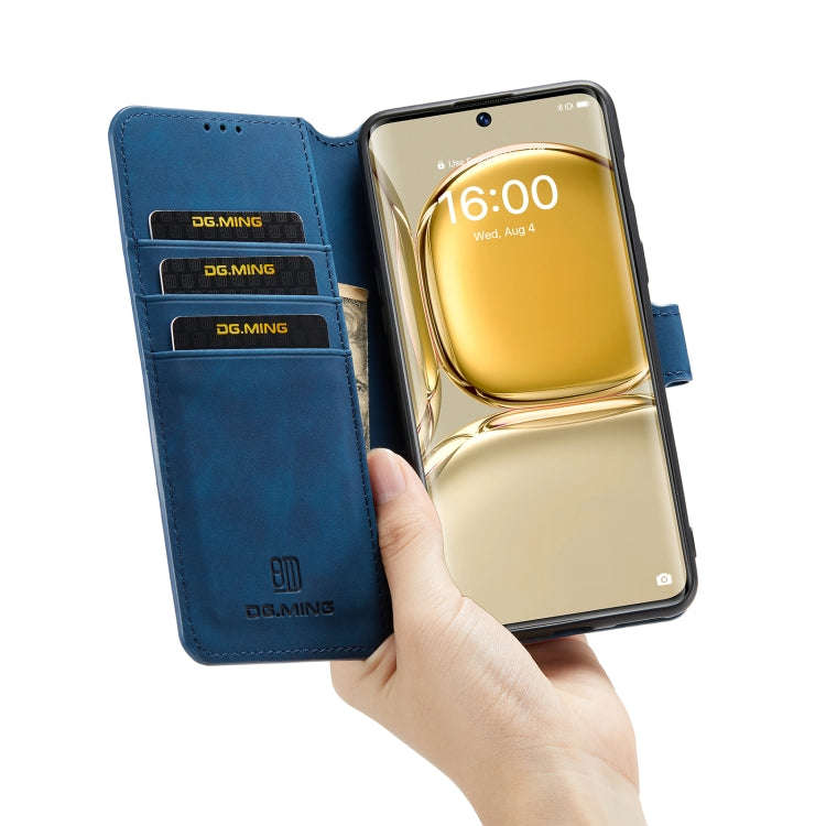For Huawei P50 Pro DG.MING Retro Oil Side Horizontal Flip Leather Case with Holder & Card Slots &...