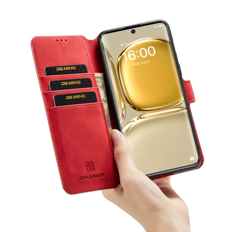 For Huawei P50 Pro DG.MING Retro Oil Side Horizontal Flip Leather Case with Holder & Card Slots &...