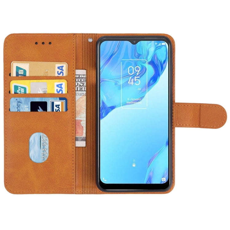Leather Phone Case For TCL 20B(Brown)