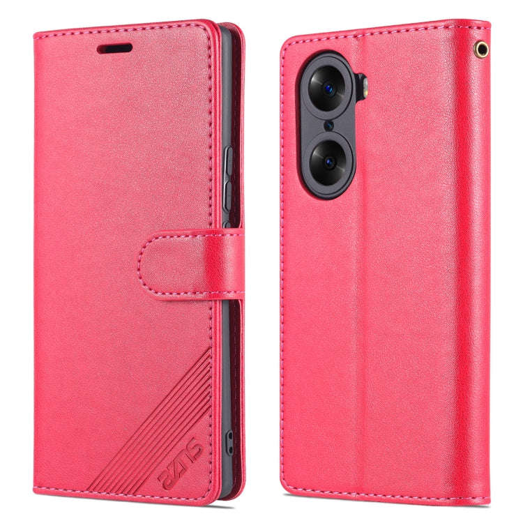 For Honor 60 AZNS Sheepskin Texture Flip Leather Phone Case(Red)