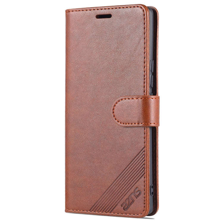 For Honor 60 AZNS Sheepskin Texture Flip Leather Phone Case(Brown)