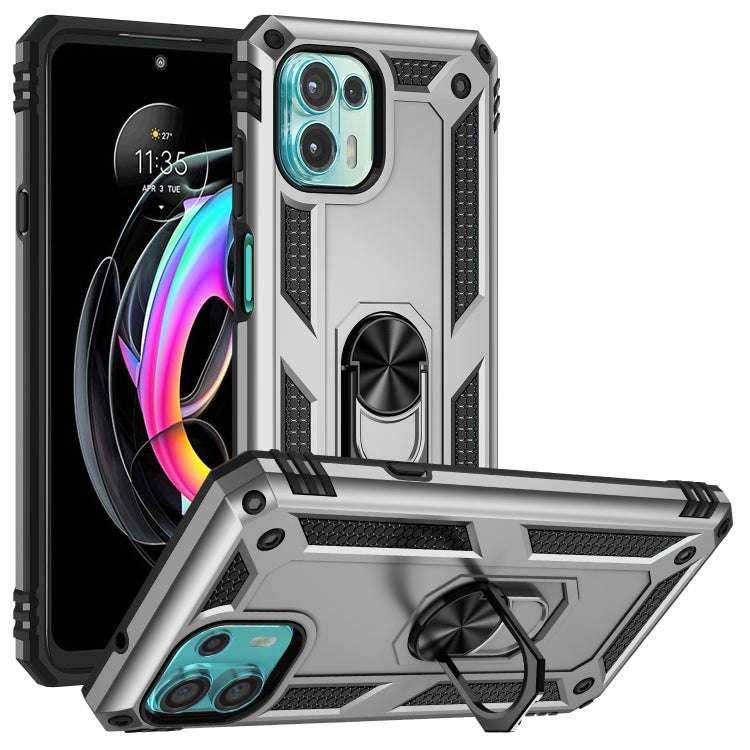For Motorola Moto Edge 20 Lite Shockproof TPU + PC Phone Case(Silver)