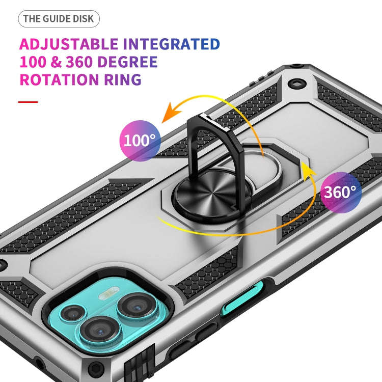 For Motorola Moto Edge 20 Lite Shockproof TPU + PC Phone Case(Silver)