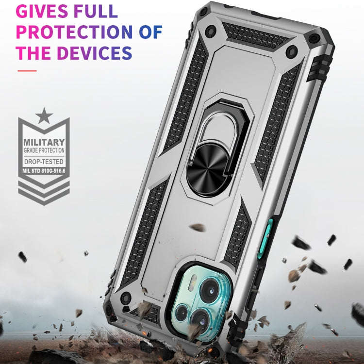 For Motorola Moto Edge 20 Lite Shockproof TPU + PC Phone Case(Silver)