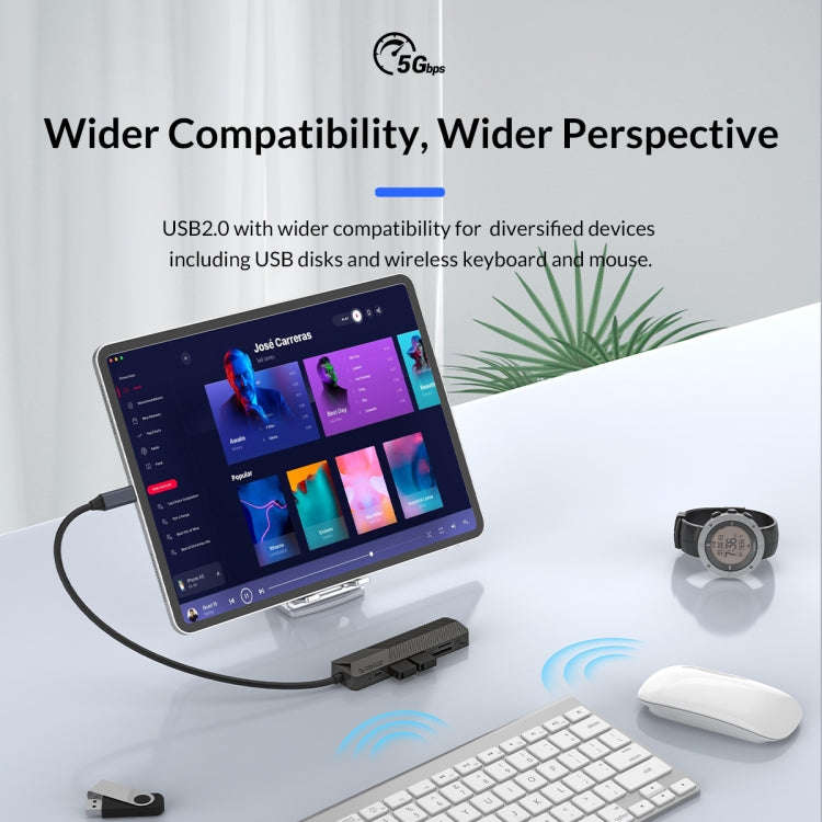 ORICO MDK-5P-GY-BP 5 In 1 Type-C / USB-C Multifunctional Docking Station(Grey)