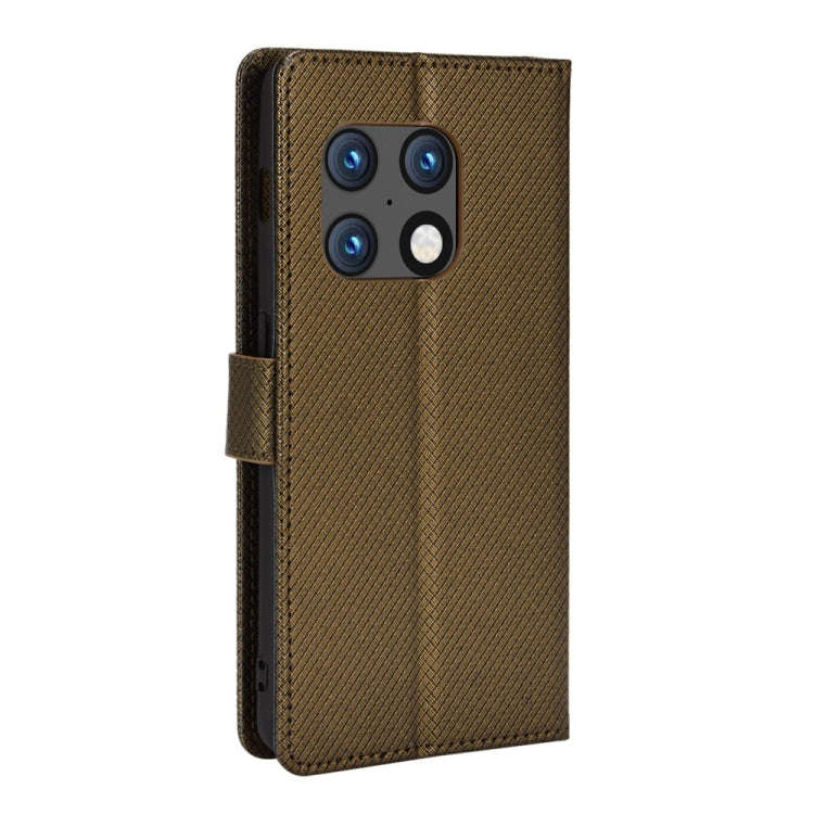 For OnePlus 10 Pro 5G Diamond Texture Leather Phone Case(Brown)