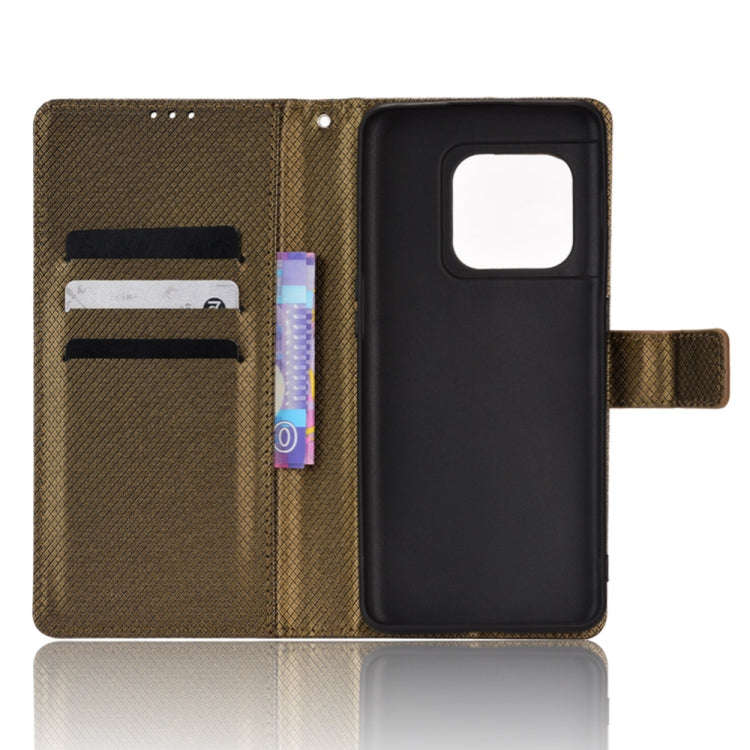 For OnePlus 10 Pro 5G Diamond Texture Leather Phone Case(Brown)