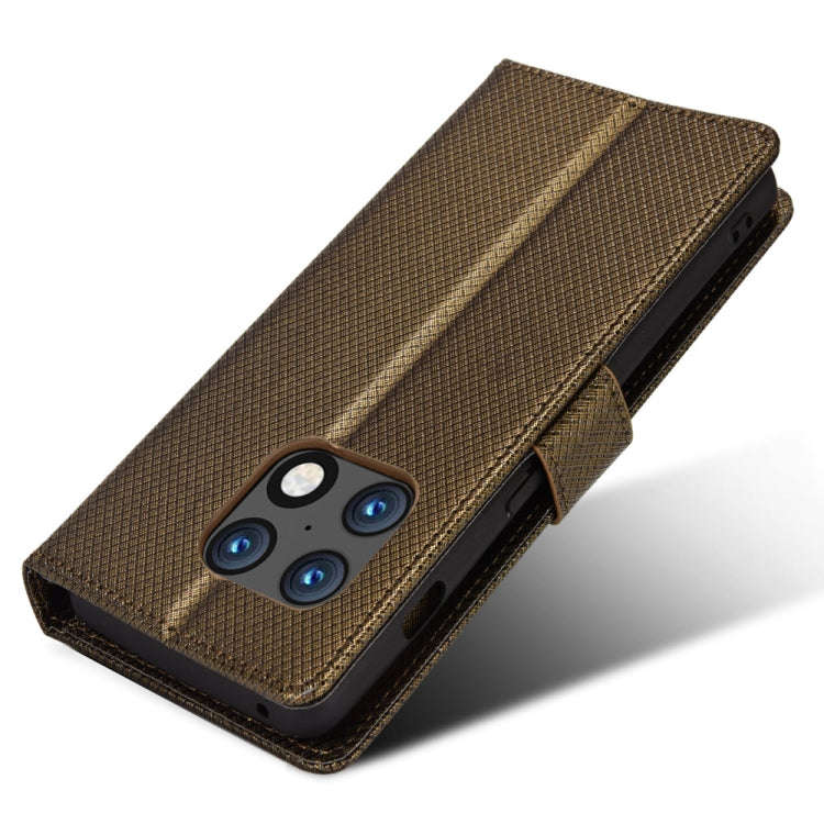 For OnePlus 10 Pro 5G Diamond Texture Leather Phone Case(Brown)