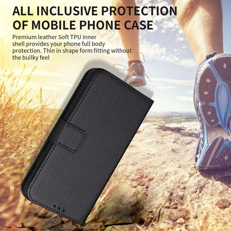 For OnePlus 10 Pro 5G Diamond Texture Leather Phone Case(Brown)