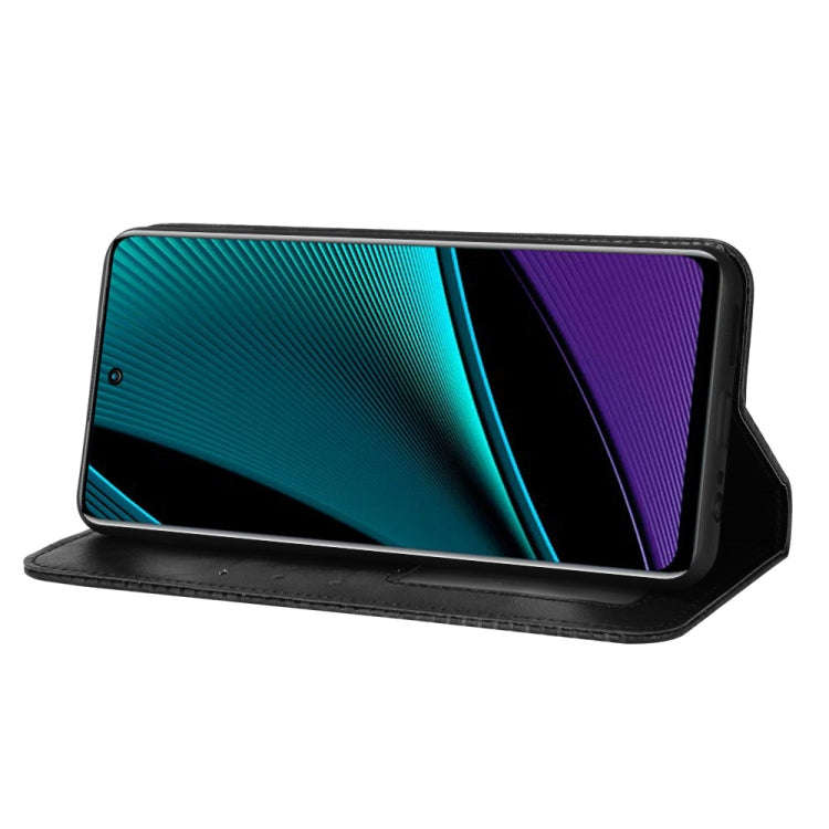For Infinix Note 11 Pro Magnetic Buckle Retro Texture Leather Phone Case(Black)