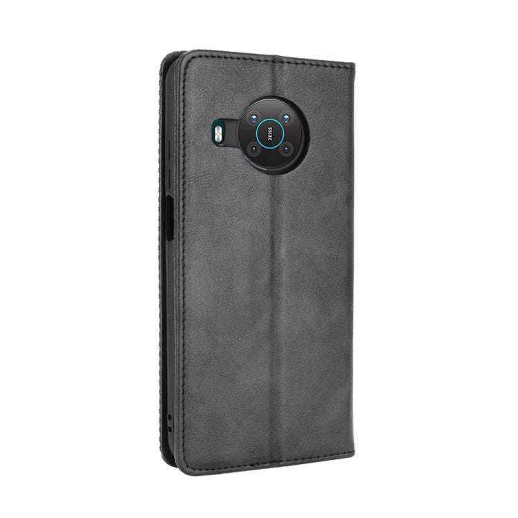 For Nokia X100 / X10 / X20 Magnetic Buckle Retro Texture Leather Phone Case(Black)