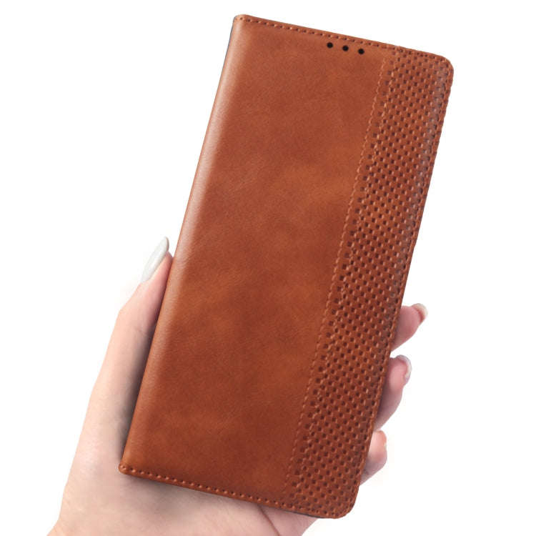 For Motorola Moto G51 5G Magnetic Buckle Retro Crazy Horse Leather Phone Case(Brown)