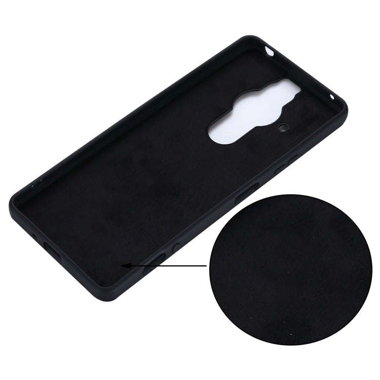 For Sony Xperia Pro-I Pure Color Liquid Silicone Phone Case(Black)
