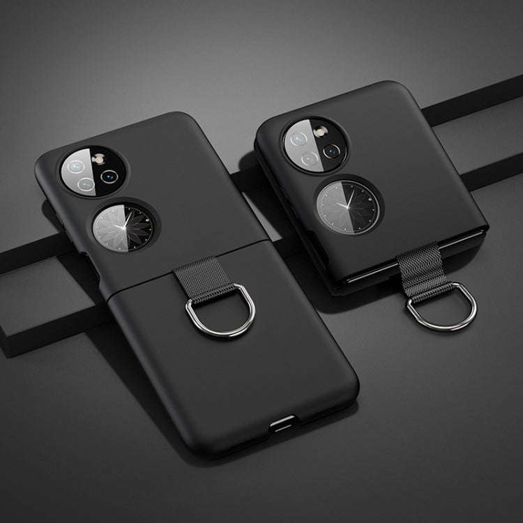 For Huawei P50 Pocket Ring Holder PC Phone Case(Black)