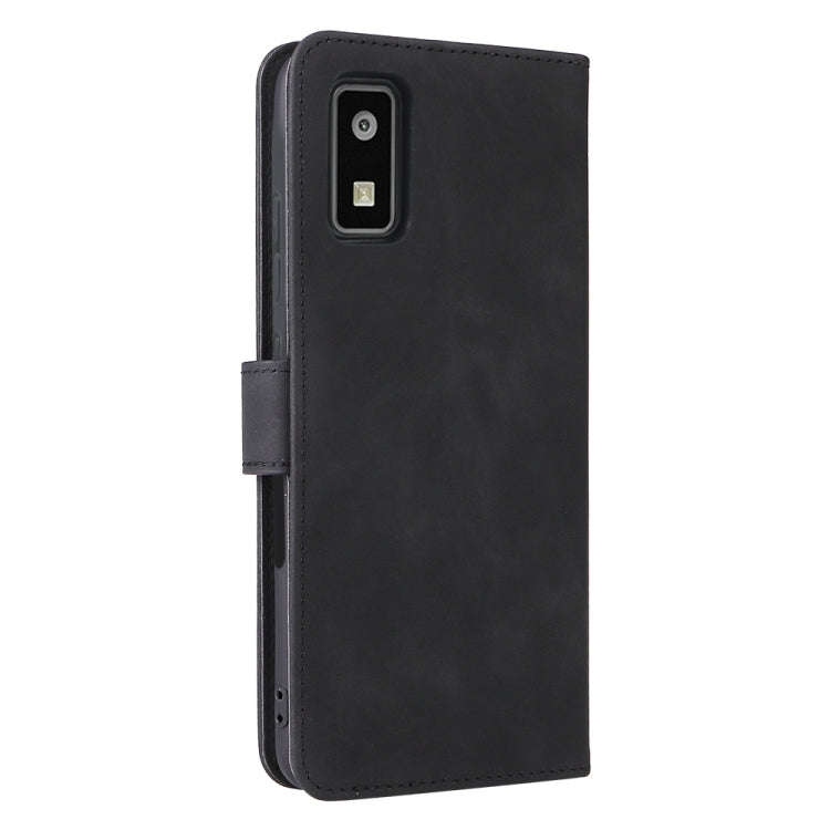 For Sharp Aquos Wish SHG06 Skin Feel Magnetic Buckle Calf Texture PU Phone Case(Black)