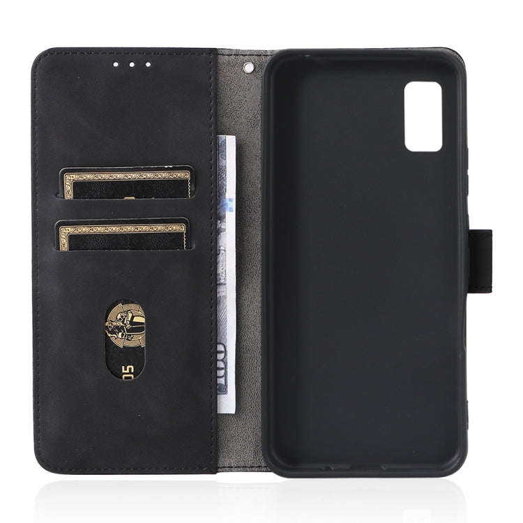 For Sharp Aquos Wish SHG06 Skin Feel Magnetic Buckle Calf Texture PU Phone Case(Black)