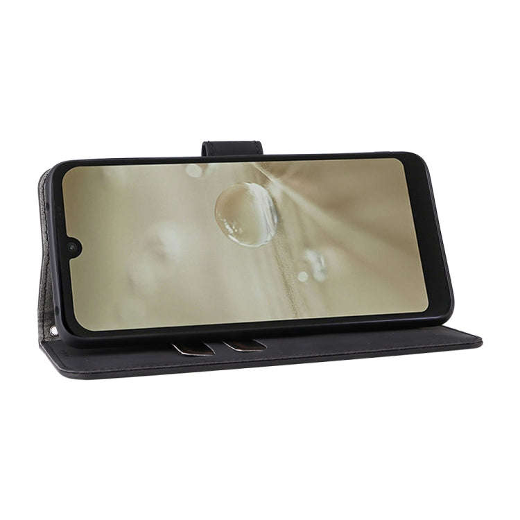 For Sharp Aquos Wish SHG06 Skin Feel Magnetic Buckle Calf Texture PU Phone Case(Black)