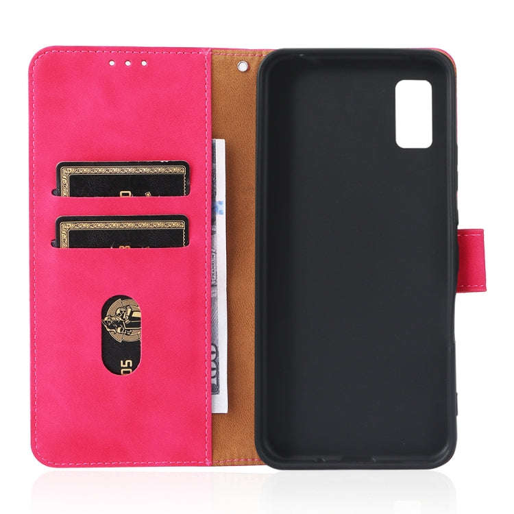 For Sharp Aquos Wish SHG06 Skin Feel Magnetic Buckle Calf Texture PU Phone Case(Rose Red)