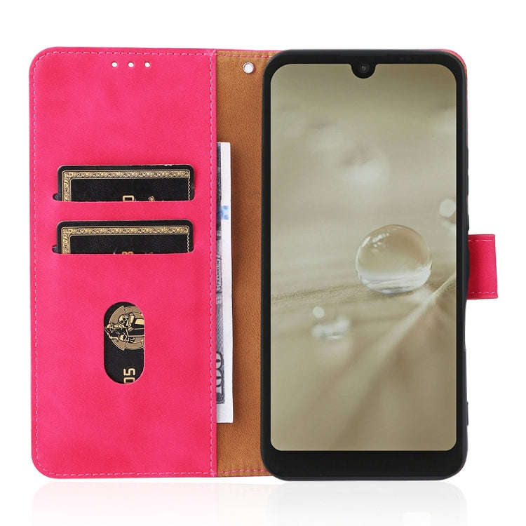 For Sharp Aquos Wish SHG06 Skin Feel Magnetic Buckle Calf Texture PU Phone Case(Rose Red)