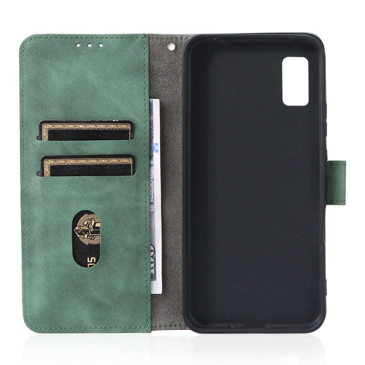For Sharp Aquos Wish SHG06 Skin Feel Magnetic Buckle Calf Texture PU Phone Case(Green)