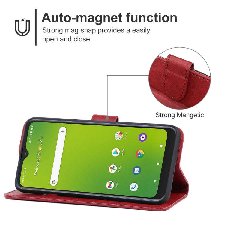 Leather Phone Case For Cricket Dream 5G/AT&A Radiant Max 5G(Red)