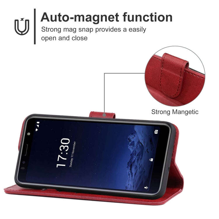 Leather Phone Case For Itel A36(Red)