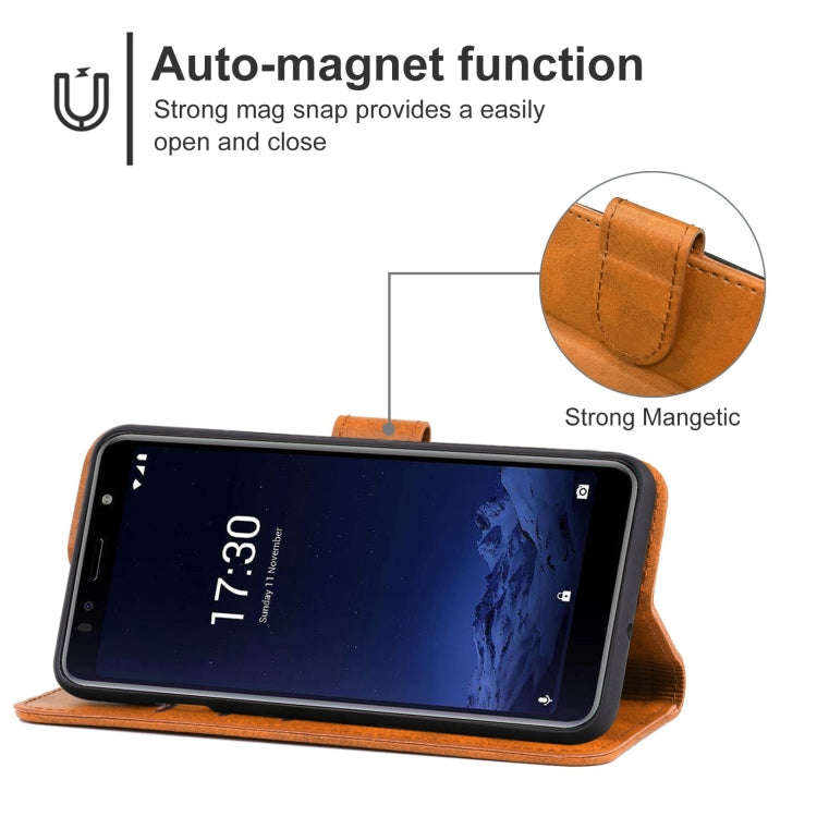 Leather Phone Case For Itel A36(Brown)