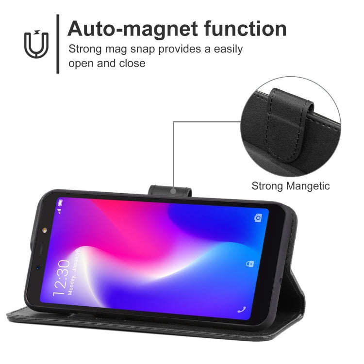 Leather Phone Case For Itel S33(Black)