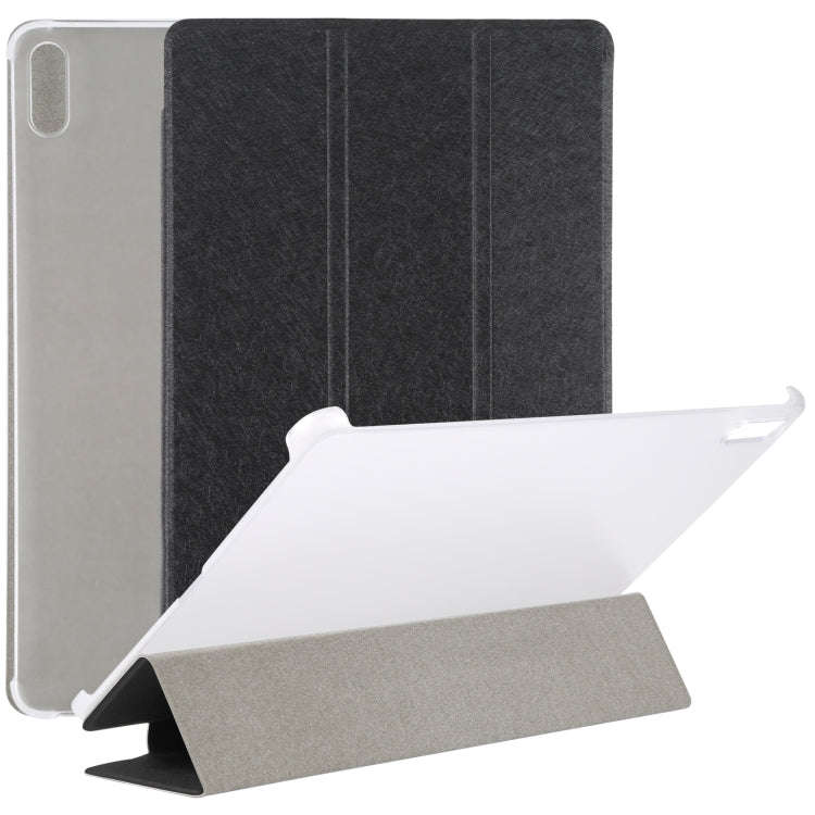 For Huawei MatePad 11 2021 Silk Texture Three-fold Leather Tablet Case(Black)