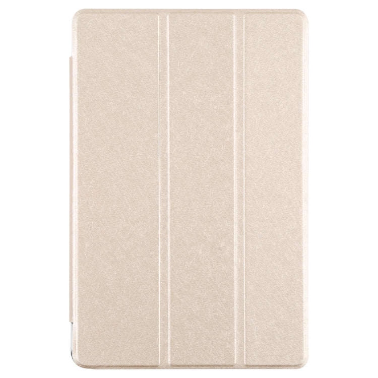 For Huawei MatePad 11 2021 Silk Texture Three-fold Leather Tablet Case(Gold)