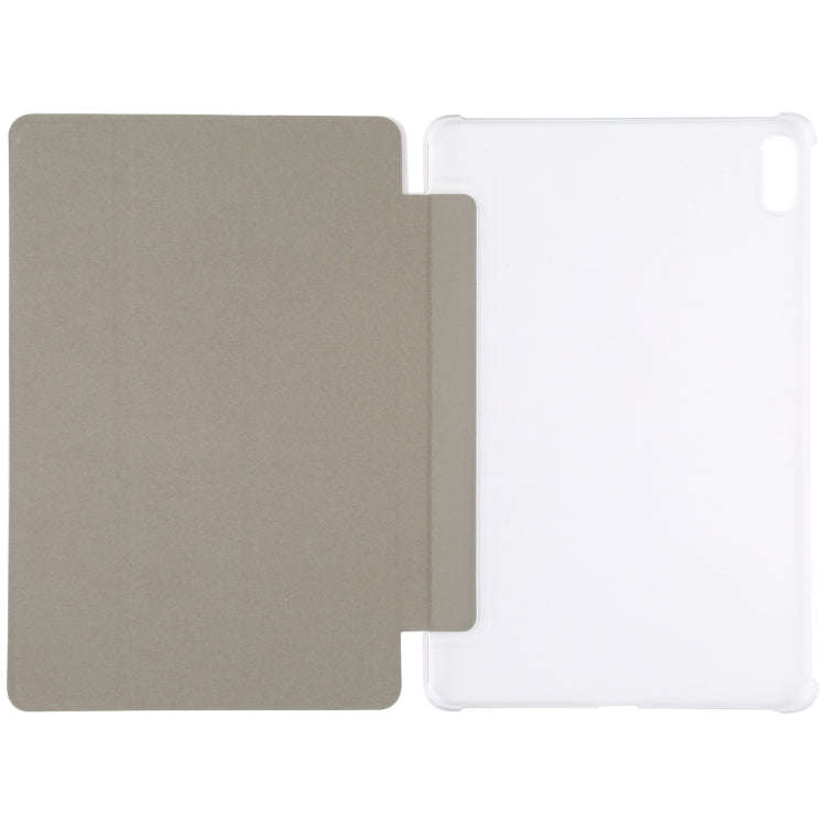 For Huawei MatePad 11 2021 Silk Texture Three-fold Leather Tablet Case(Gold)