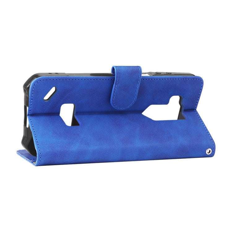 For Ulefone Armor X9 Skin Feel Magnetic Buckle Calf Texture PU Phone Case(Blue)
