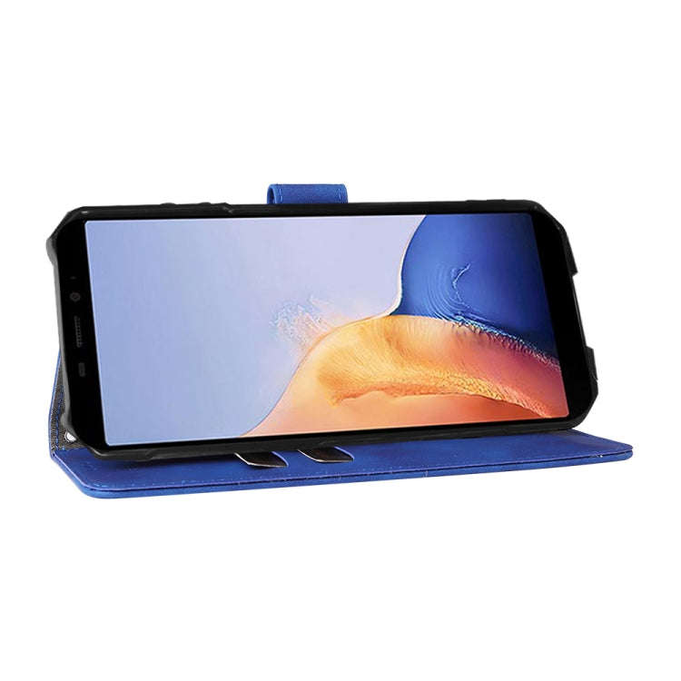For Ulefone Armor X9 Skin Feel Magnetic Buckle Calf Texture PU Phone Case(Blue)