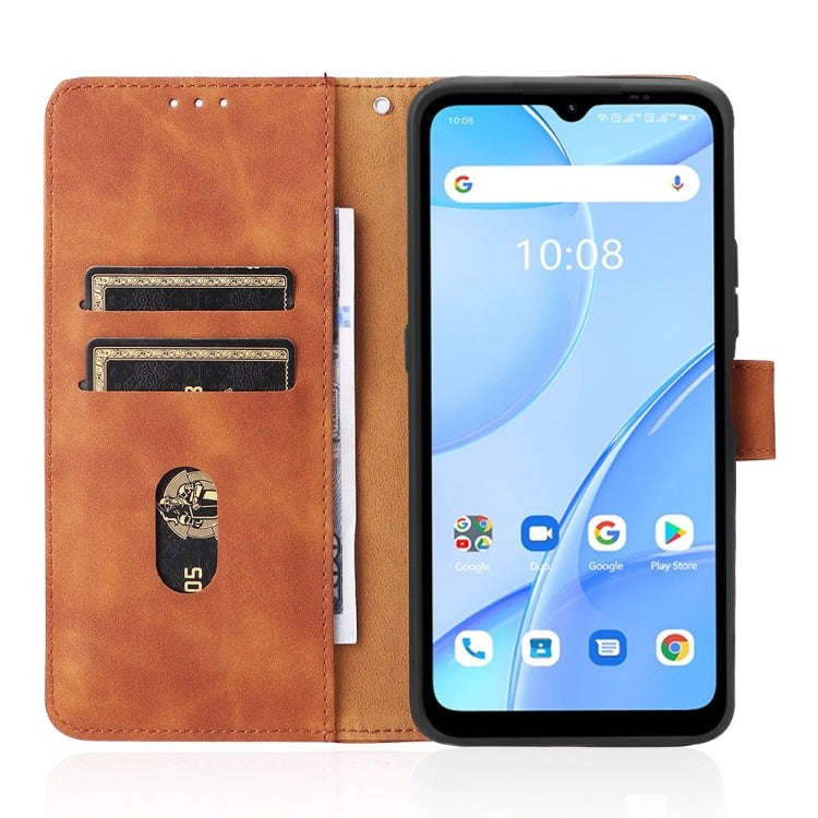 For Umidigi Power 5S Skin Feel Magnetic Buckle Calf Texture PU Phone Case(Brown)