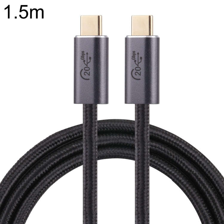 20Gbps USB 3.2 USB-C / Type-C Male to USB-C / Type-C Male Braided Data Cable, Cable Length:1.5m(B...