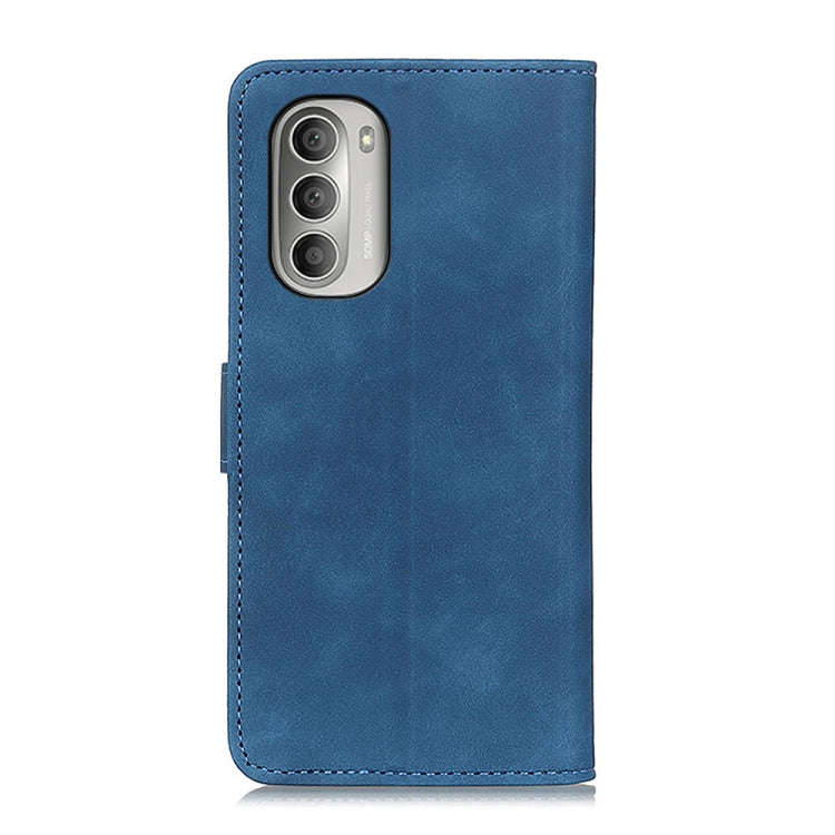 For Motorola Moto G Stylus 2022 KHAZNEH Retro Texture Horizontal Flip Leather Phone Case(Blue)