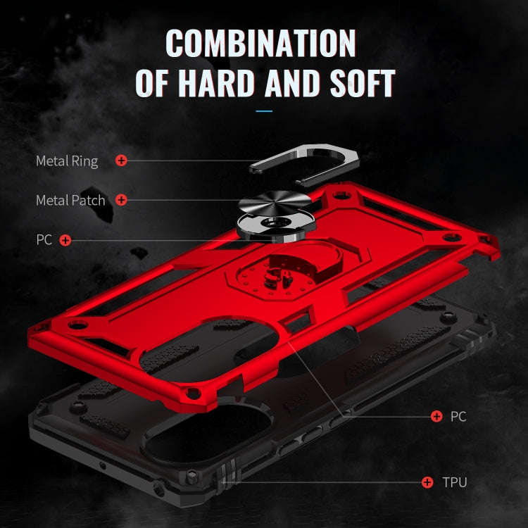 For Huawei nova 9 Shockproof TPU + PC Holder Phone Case(Red)
