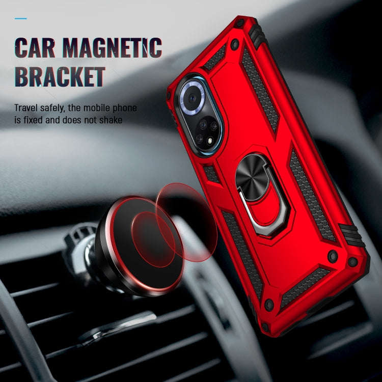 For Huawei nova 9 Shockproof TPU + PC Holder Phone Case(Red)
