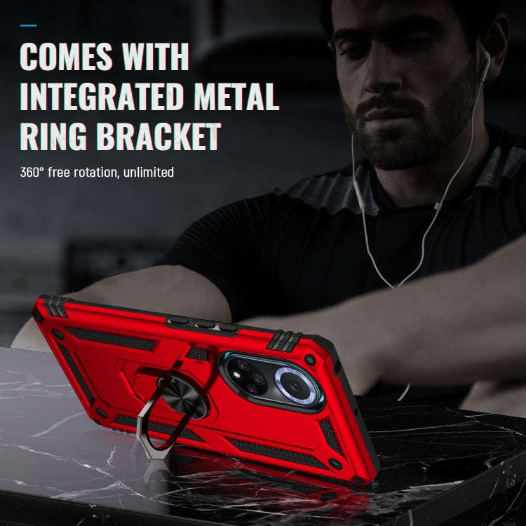 For Huawei nova 9 Shockproof TPU + PC Holder Phone Case(Red)