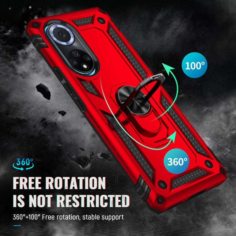 For Huawei nova 9 Shockproof TPU + PC Holder Phone Case(Red)