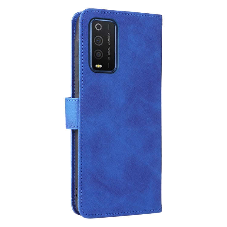 For TCL 205 Skin Feel Magnetic Buckle Leather Phone Case(Blue)