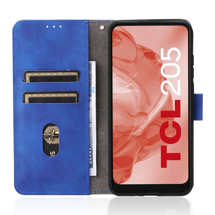 For TCL 205 Skin Feel Magnetic Buckle Leather Phone Case(Blue)