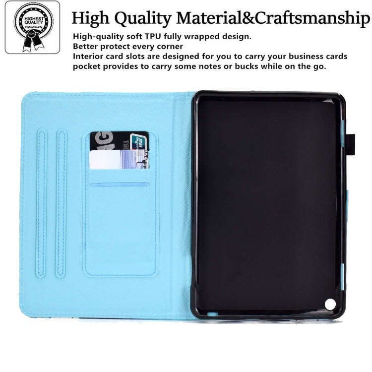 For Amazon Kindle Fire HD 10 2021 Sewing Pen Slot Leather Tablet Case(Butterflies)