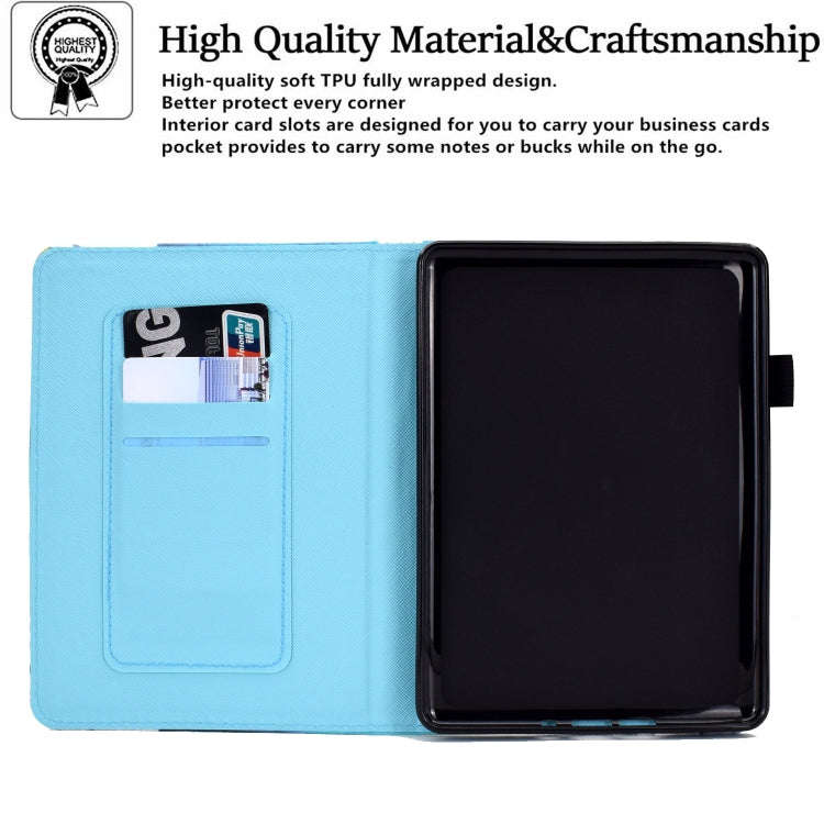 For Amazon Kindle Paperwhite 4 / 3 / 2 / 1 Sewing Pen Slot Leather Tablet Case(Night Wolf)