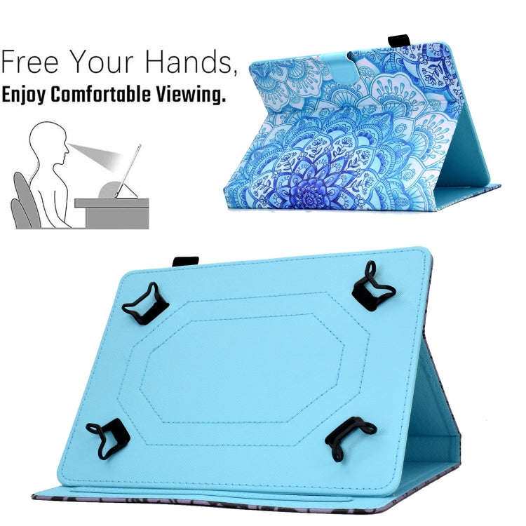 For 7 inch Tablet Electric Pressed TPU Leather Tablet Case(Green Flower)
