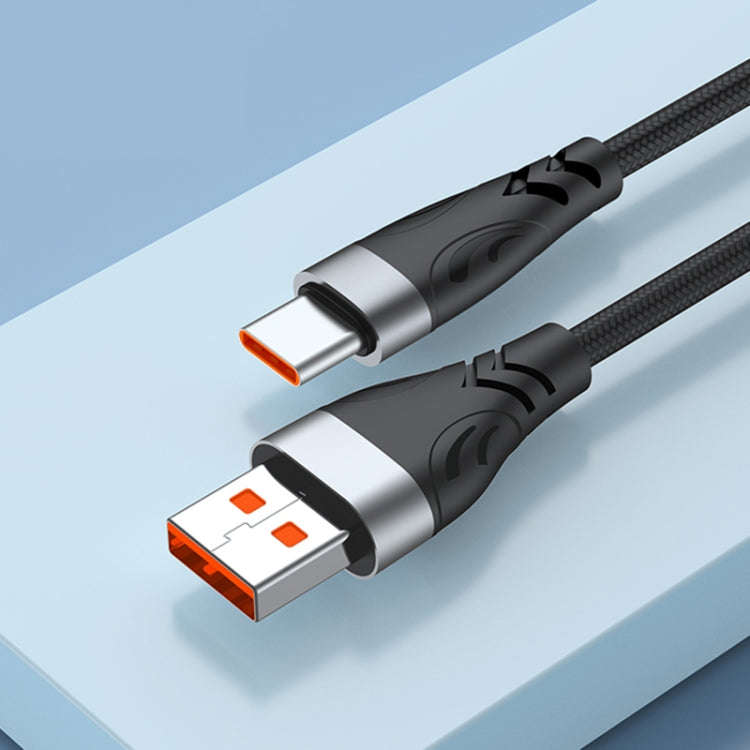 ADC-008 66W USB to USB-C / Type-C Fast Charge Data Cable, Cable Length:1m(Black Grey)