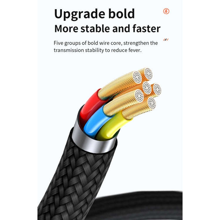 ADC-008 66W USB to USB-C / Type-C Fast Charge Data Cable, Cable Length:1m(Black Grey)